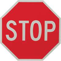 Panneau de signalisation &agrave; deux c&ocirc;t&eacute;s  Stop/Slow , 18" x 18", Aluminium, Anglais OSI Industrial Sales