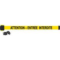 Wall Mount Barrier, Plastic, Magnetic Mount, 7', Black and Yellow Tape OSI Industrial Sales