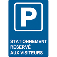 Panneau de stationnement r&eacute;serv&eacute;, 14" x 10", Aluminium, Français avec pictogramme OSI Industrial Sales