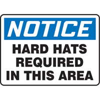 "Hard Hats Required" Sign, 7" x 10", Vinyl, English OSI Industrial Sales