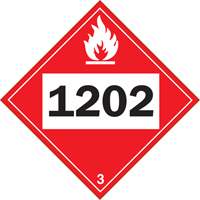1202 Fuel Oil Flammable Liquid TDG Placard, Adhesive Vinyl OSI Industrial Sales
