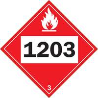 1203 Gasohol & Gasoline Flammable Liquid TDG Placard, Adhesive Vinyl OSI Industrial Sales