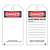 Self-Laminating Safety Tags, Polyester, 3" W x 5-3/4" H, English OSI Industrial Sales