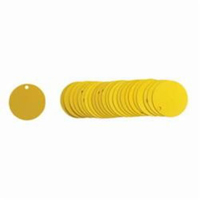 &eacute;tiquettes rondes vierges pour vannes, Aluminium, 1,5" dia. OSI Industrial Sales