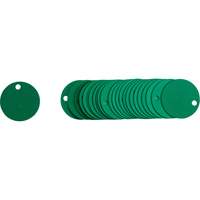&eacute;tiquettes rondes vierges pour vannes, Aluminium, 2" dia. OSI Industrial Sales
