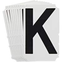 Quick-Align&reg;Individual Gothic Number and Letter Labels, K, 4" H, Black OSI Industrial Sales