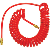 Flexcoil Self-Storing Polyurethane Air Hoses With Fittings, Air, 1/4" ID x 15' L, Polyurethane, 140 PSI at 23 °C OSI Industrial Sales