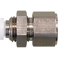 Topfit Female Threaded Bulkhead Connector Fitter, 1/4" Dia, Polymer OSI Industrial Sales