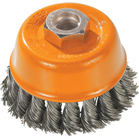 Knot-Twisted Wire Cup Brush, 3" Dia. x 5/8"-11 Arbor OSI Industrial Sales