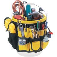 Organisateur pour seau &agrave; outils, 6" lo x 11" la x 12" h, Nylon, Noir/Jaune OSI Industrial Sales