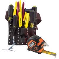 ENS OUTILS ELECTRICIEN A/POCHETTE CEINTURE, Cuir, Blanc OSI Industrial Sales