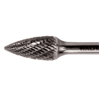 Double Cut Tapered Burr, SG-44, 1/8" Dia., 1/8" Shank, 1/2" Depth of Cut OSI Industrial Sales