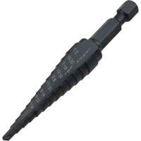 #1 Step Drill Bit, 1/8" - 1/2" , 1-3/2" Increments, High Speed Steel OSI Industrial Sales