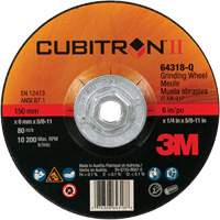 Cubitron II Quick Change Depressed Centre Grinding Wheel, 6" x 1/4", 5/8"-11 Arbor, Type 27, Ceramic OSI Industrial Sales