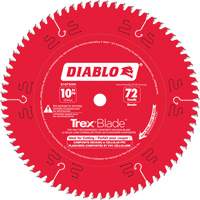Trex&reg; Blade Cutting Saw Blade, 10", 72 Teeth, Plastic/Composite Decking Use OSI Industrial Sales