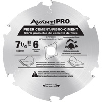 AvantiPro Cutting Saw Blade, 7-1/4", 6 Teeth, Fibre Cement Use OSI Industrial Sales