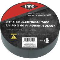 IET-3460 Electrical Tape, 19 mm (3/4") x 18.28 m (60'), Black OSI Industrial Sales