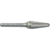 L4-D JET-KUT&reg; Taper Shape Burr with Radius End, 1/4" Dia., 1/4" Shank, 1-1/8" Depth of Cut OSI Industrial Sales