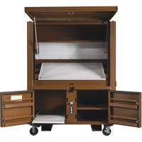 Coffre de chantier et surface de travail sur le terrain, 33" la x 63" p x 80" h, Acier, Rouge OSI Industrial Sales