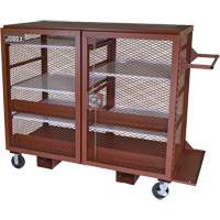 Mobile Mesh Cabinet, Steel, 49 Cubic Feet, Red OSI Industrial Sales