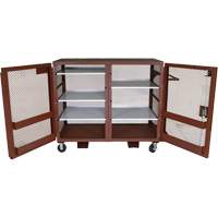 Mobile Mesh Cabinet, Steel, 49 Cubic Feet, Red OSI Industrial Sales