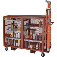 Mobile Mesh Cabinet, Steel, 49 Cubic Feet, Red OSI Industrial Sales