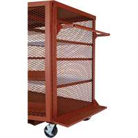 Mobile Mesh Cabinet, Steel, 37 Cubic Feet, Red OSI Industrial Sales