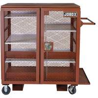 Mobile Mesh Cabinet, Steel, 37 Cubic Feet, Red OSI Industrial Sales
