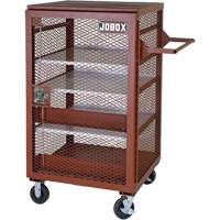 Mobile Mesh Cabinet, Steel, 22 Cubic Feet, Red OSI Industrial Sales