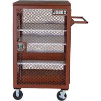 Mobile Mesh Cabinet, Steel, 22 Cubic Feet, Red OSI Industrial Sales