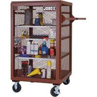 Mobile Mesh Cabinet, Steel, 22 Cubic Feet, Red OSI Industrial Sales