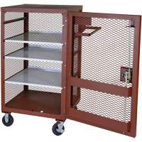 Mobile Mesh Cabinet, Steel, 22 Cubic Feet, Red OSI Industrial Sales