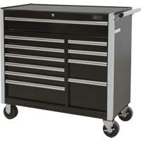 Industrial Tool Cart, 11 Drawers, 41" W x 18-3/4" D x 39-1/3" H, Black OSI Industrial Sales