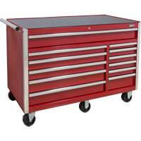 Industrial Tool Cart, 12 Drawers, 56" W x 24-1/2" D x 38-1/8" H, Red OSI Industrial Sales