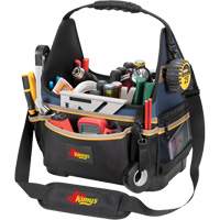 Molded Base Electrical/HVAC Tool Carrier, Ballistic Polyester, 20 Pockets, Black/Blue OSI Industrial Sales