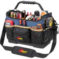 Molded Base Open-Top Tool Box, Ballistic Polyester, 17 Pockets, Black/Blue OSI Industrial Sales