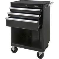 Industrial Tool Cart, 3 Drawers, 29-4/5" W x 21-1/5" D x 38-4/5" H, Black OSI Industrial Sales