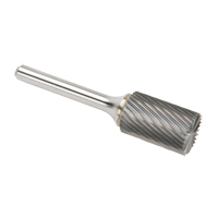 CLEVELAND Solid Carbide Burrs - Cylinder Shape with End Cut, SB-6, 3/5" Dia., 1/4" Shank, 24.4 mm Depth of Cut OSI Industrial Sales