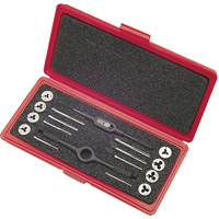 Jeux de tarauds et de fili&egrave;res avec tarauds manuels de production et fili&egrave;res rondes ajustables en acier au carbone, 8 Morceaux OSI Industrial Sales