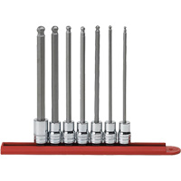 SAE Long Ball End Bit Socket Set, Hex, 3/8" Drive, 7 Pcs OSI Industrial Sales