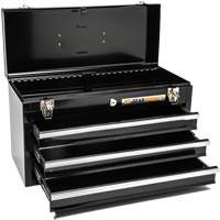 Portable Tool Box, 20" W, 3 Drawers, Black OSI Industrial Sales