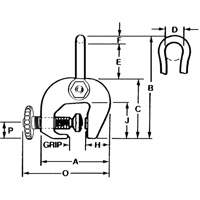 SAC Plate Clamp, 12000 lbs. (6 tons), 0" - 3" Jaw Opening OSI Industrial Sales