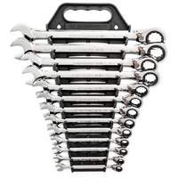 72-Tooth 12 Point Reversible Ratcheting SAE Wrench Set, Combination, 13 Pieces, Imperial OSI Industrial Sales
