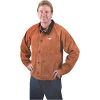 Welding Jacket, Leather, 4X-Large, Lava Brown OSI Industrial Sales