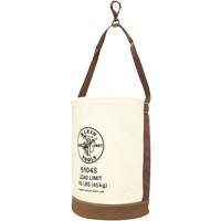 Leather-Bottom Bucket, 17" H, Canvas, White OSI Industrial Sales