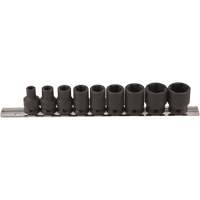 Jeu de douilles &agrave; paroi mince, 9 Mcx, Chocs, Prise de 3/8" OSI Industrial Sales