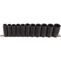 Jeu de douilles longues, 11 Mcx, Chocs, Prise de 1/2", Profond OSI Industrial Sales