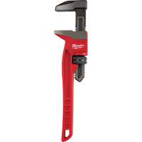 Smooth Jaw Pipe Wrench, 2-5/8" Jaw Capacity, 12" Long, Powder Coated Finish, Ergonomic Handle OSI Industrial Sales