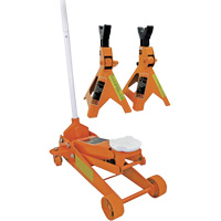 Service Jack with 3-Ton Vehicle Stands, 2.5 Ton(s) Capacity, 5" Lowered, 19-1/4" Raised, Manual Hydraulic OSI Industrial Sales