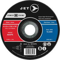 A60PX Power-Xtreme Cut-Off Wheel, 4-1/2" x 1/32", 7/8" Arbor, Type 1, 13300 RPM OSI Industrial Sales